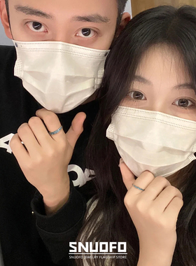 999纯银情侣戒指小众设计ins风