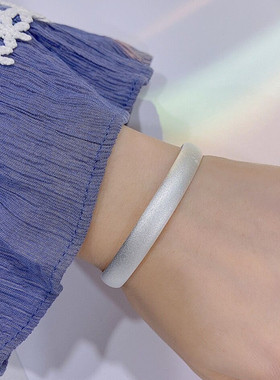 磨砂9999女闪沙开口银镯送妈妈