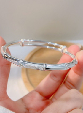 9999升竹节手镯足银七夕情人节