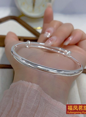 原创设计女银饰正生足银999手镯