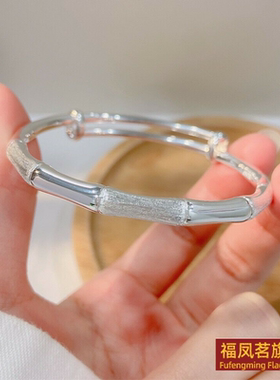 原创设计女银饰香港正生节节手镯
