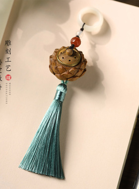 无患子手串diy配件天然菩提跑环醒狮流苏配件桃木檀木手持吊穗
