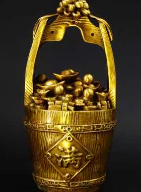 慈风阁纯铜一桶金招财摆件店铺开张开业礼物客厅桌面摆设送礼工厂