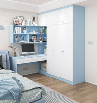 Custom Children Room Wardrobe Desk Integrated Bookcase Bedroom Home Bookcase Writing Desk Corner Learning Desk