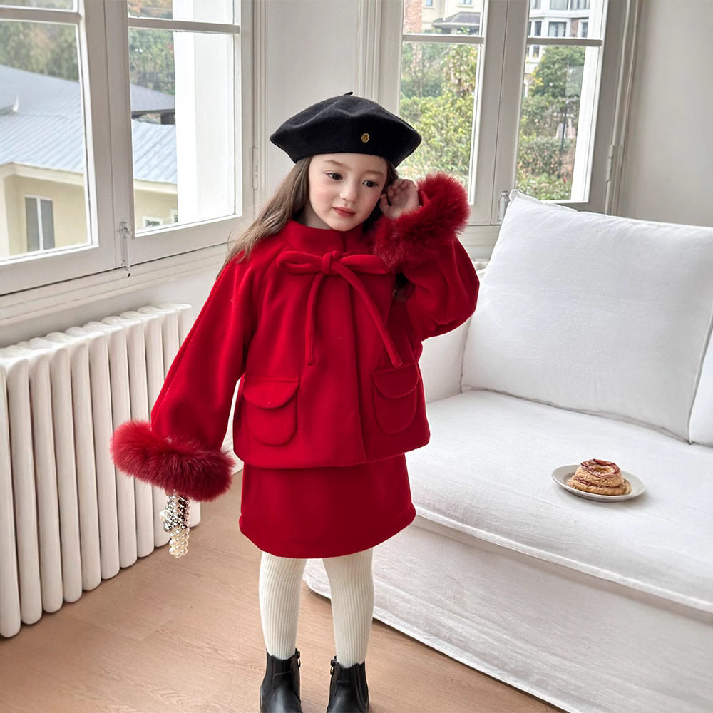 女童富家千金感毛呢套装冬儿童双面呢外套小香风背心裙女宝公主裙,淘宝优惠券,粉丝福利购,淘宝优惠卷