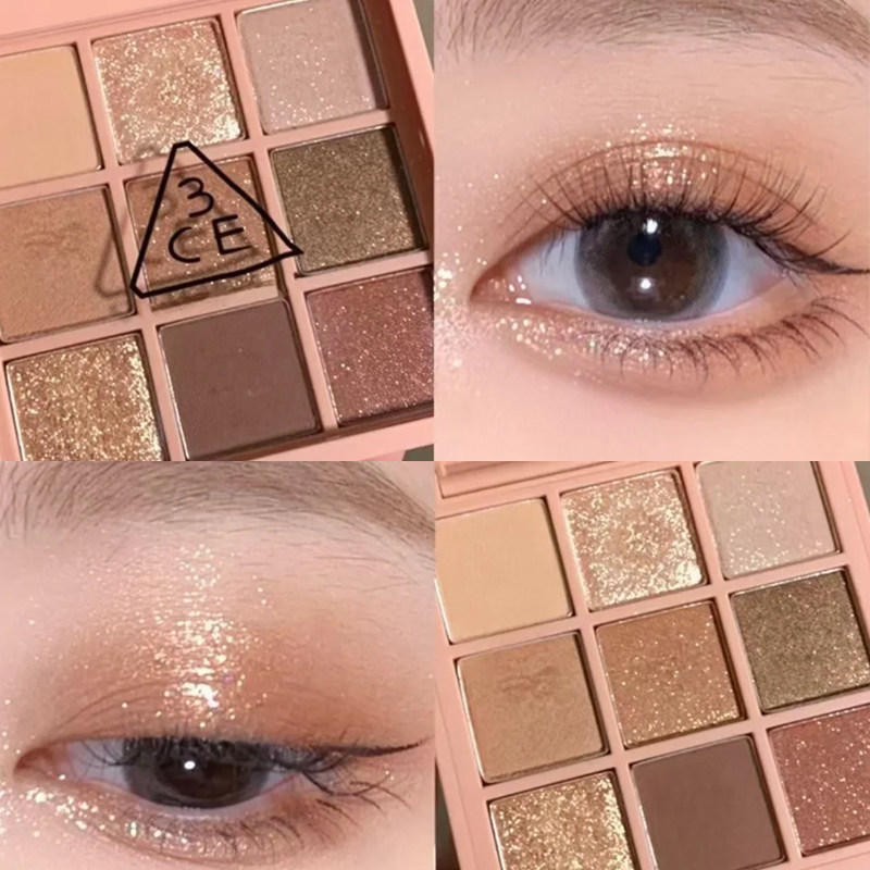 3ce九色眼影小样九宫格overtake橘棕盘烟粉盘大地色芋泥盘试色,淘宝优惠券,粉丝福利购,淘宝优惠卷
