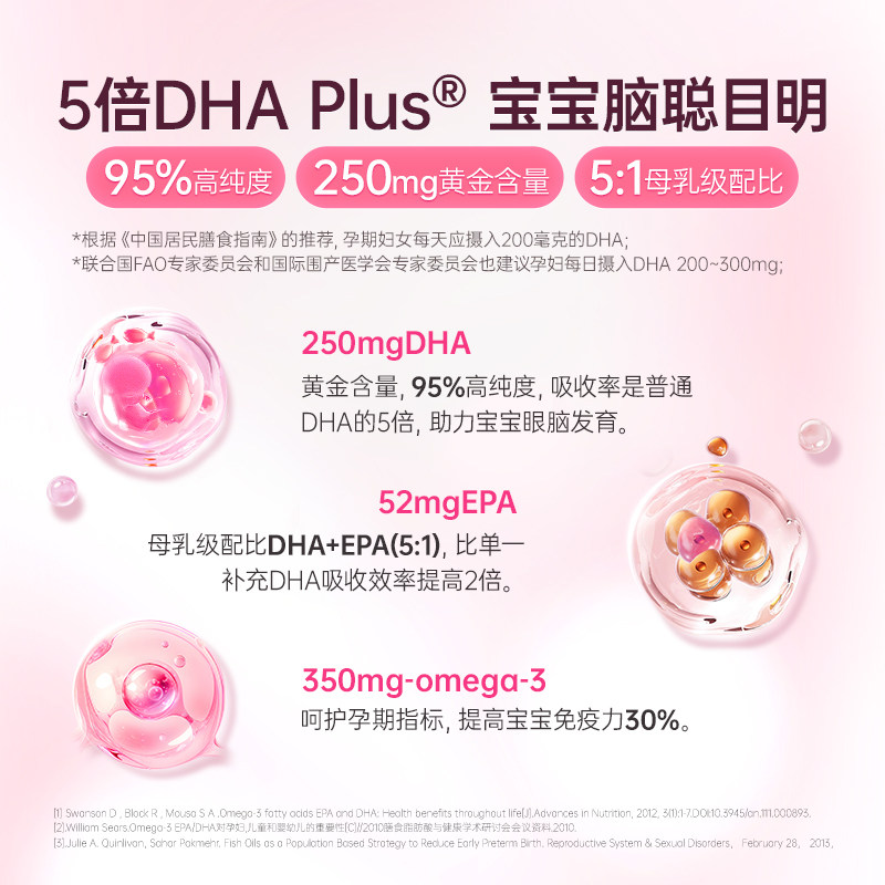 【自营】金凯撒孕妇DHA鱼油活性叶酸鱼油孕期哺乳期备孕营养30粒,淘宝优惠券,粉丝福利购,淘宝优惠卷