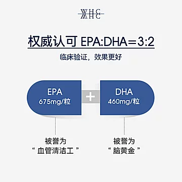 WHC小千金鱼油95%高纯度补脑润眼60粒[40元优惠券]-寻折猪