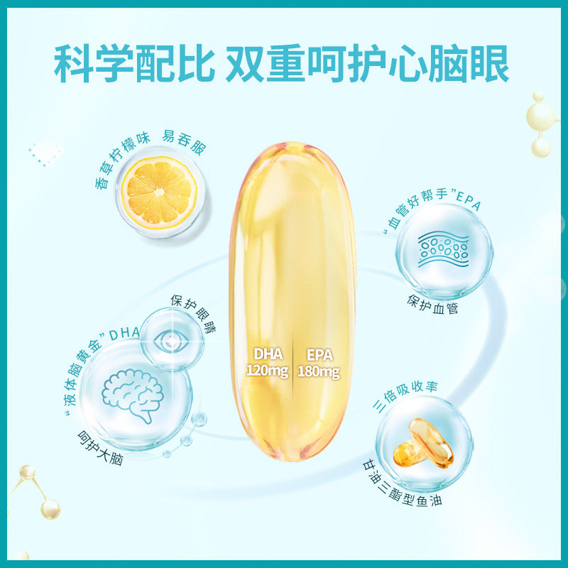 澳佳宝深海鱼油Omega3迷你高浓度胶囊
