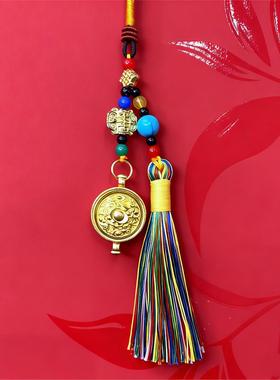 中式民族风聚宝盆钥匙扣挂