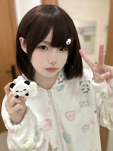 纤韵佳人假发女短发网红lolita齐刘海逼真头皮甜美日韩自然全头套 - 图2