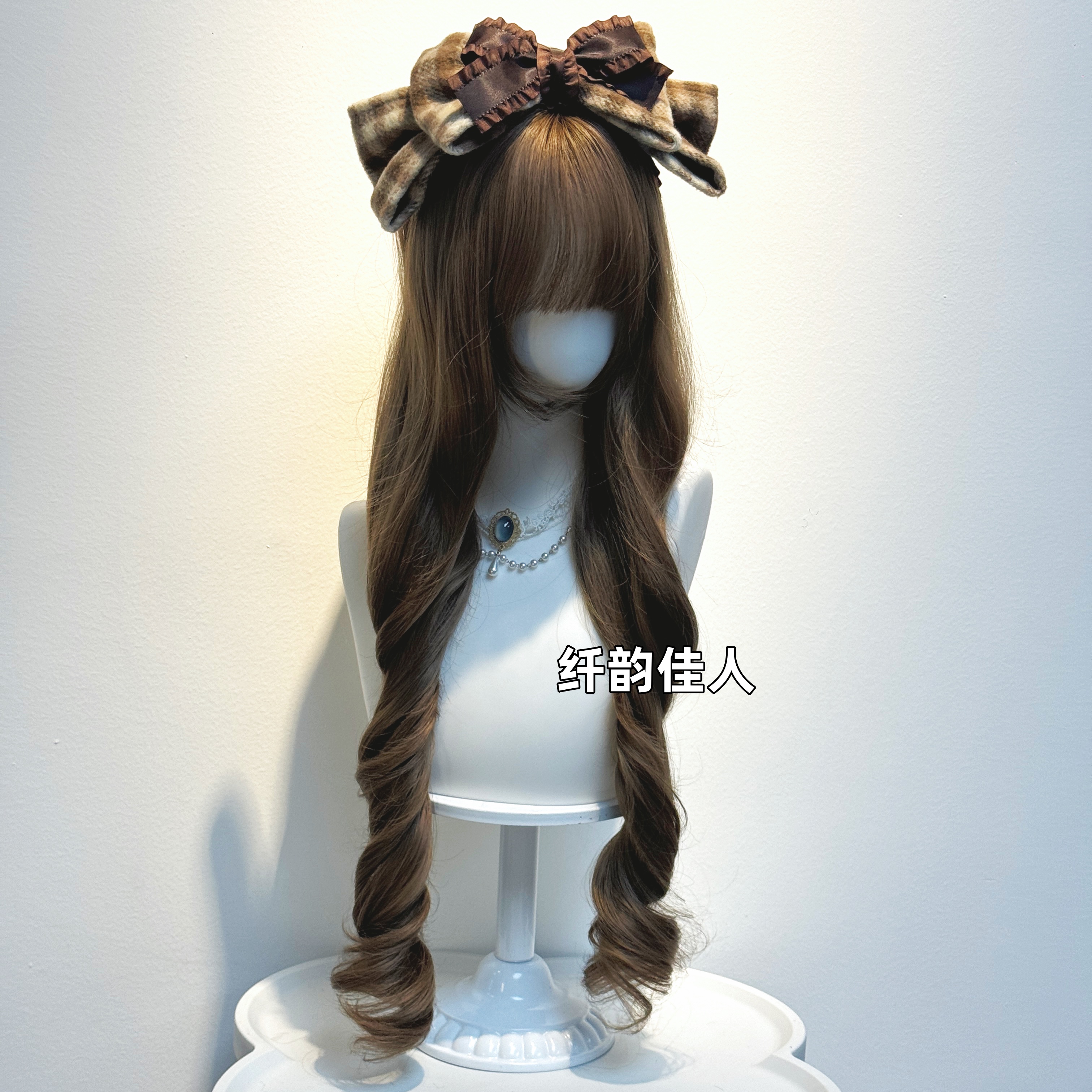 纤韵佳人假发女蜜茶色洛丽塔加长款80cm长卷发日常lolita全头套式 - 图1