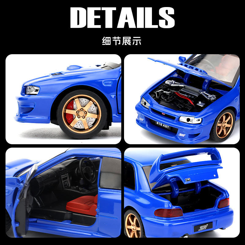 1:32仿真斯巴鲁翼豹跑车模型合金小汽车儿童玩具男孩节日礼物 - 图2