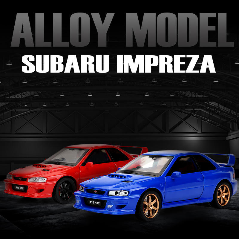 1:32仿真斯巴鲁翼豹跑车模型合金小汽车儿童玩具男孩节日礼物 - 图0