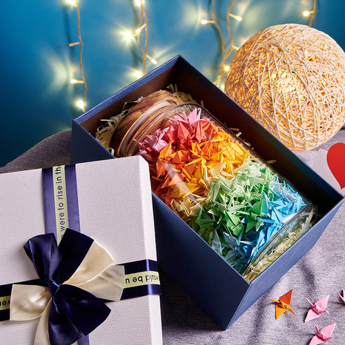 玻璃罐纸鹤收纳瓶幸运星星瓶许愿瓶大号特大漂流同学新年创意礼物 - 图1