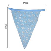 Cotton cloth triangular Flag Birthday Party Triangle Banner 36 pieces Retro Crushed Flowers Decoration Banner Garden Cotton Triangle Banner