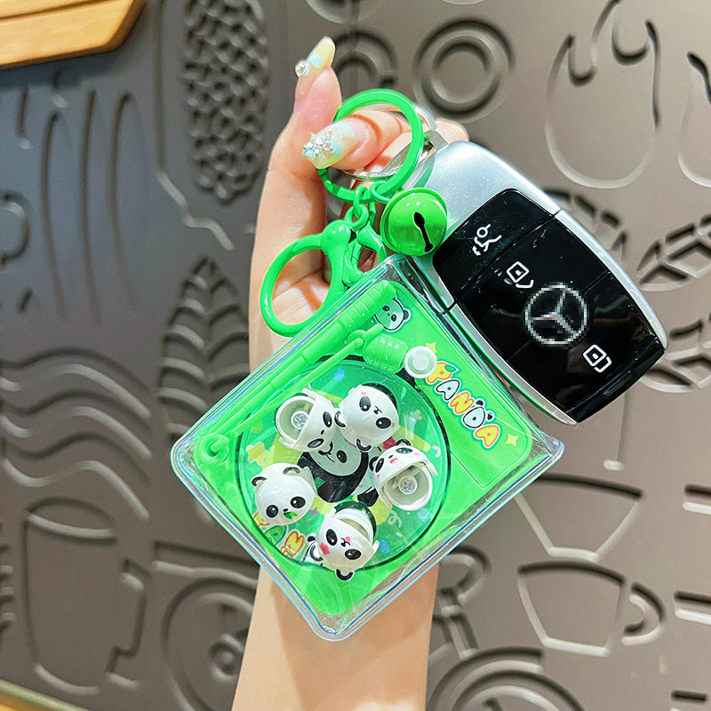 原创萌萌熊猫钓鱼盘钥匙扣可爱卡通玩具钥匙链学生书包挂件小礼品,淘宝优惠券,粉丝福利购,淘宝优惠卷