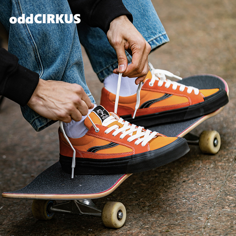 oddCIRKUS ASTLEY NEON 街头复古橙色滑板鞋日系运动板鞋男女鞋,淘宝优惠券,粉丝福利购,淘宝优惠卷
