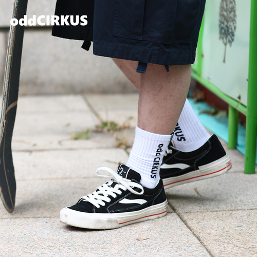 oddCIRKUS ASTLEY NEON 经典黑色滑板鞋运动户外日系街头板鞋男女 - 图3