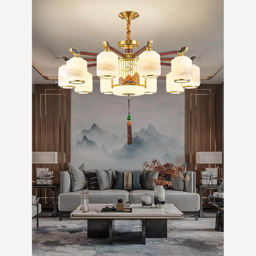 新中国风客厅吊灯全铜实木吊扇灯2025新餐厅卧室灯隐形电扇吊灯,淘宝优惠券,粉丝福利购,淘宝优惠卷