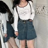 Юбка в складку, летняя джинсовая юбка, высокая талия, большой размер, подходит для полных девушек, по фигуре