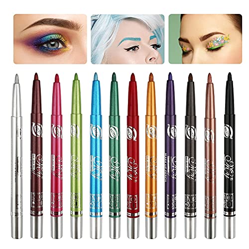 G2PLUS 12 PCS Colorful Eyebrow Pencil  Colored Eyeliners  Co - 图0