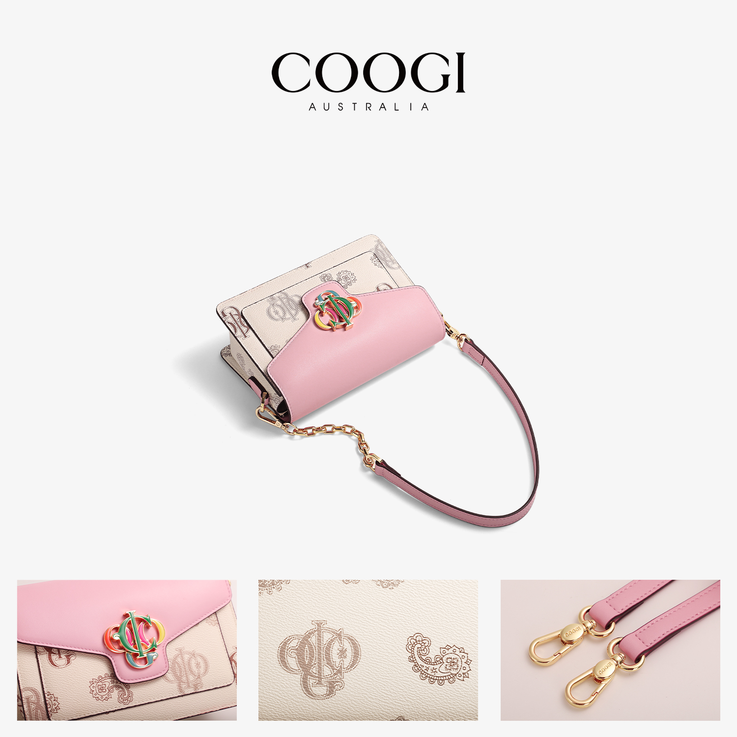 COOGI女士包包名牌奢侈品大牌小包新款斜挎包手提包单肩包送女友 - 图2