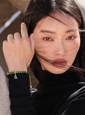 天然和田碧玉女手链福字新款