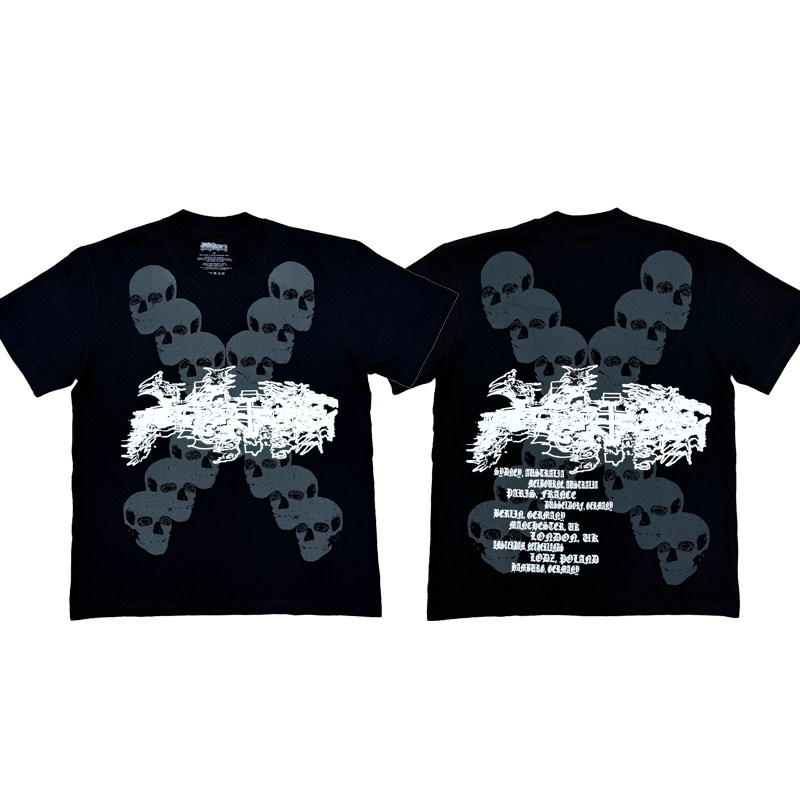 Ken Carson WTF tour merch t-shirt venue limited skull print short-sleeved T-shirt