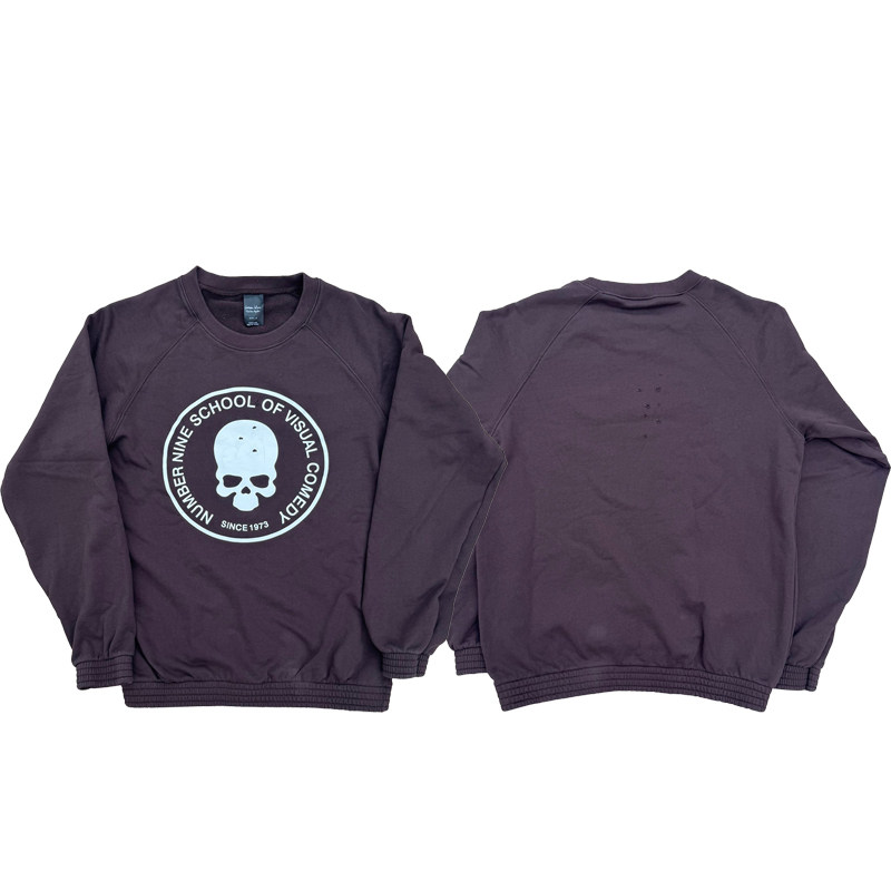 Number Nine SCHOOL OF VISUAL COMEDY CREWNECK destroyed distressed sweatshirt