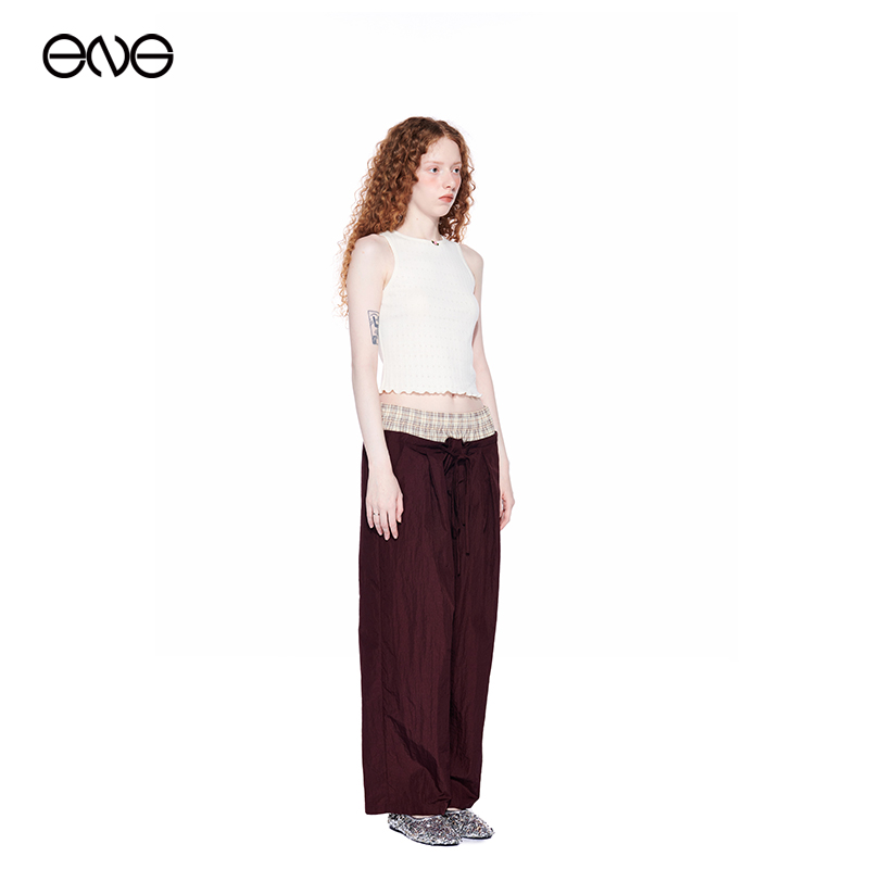 【虞书欣明星同款】Effet de Soleil 少女背心上衣双腰休闲长裤女 - 图2