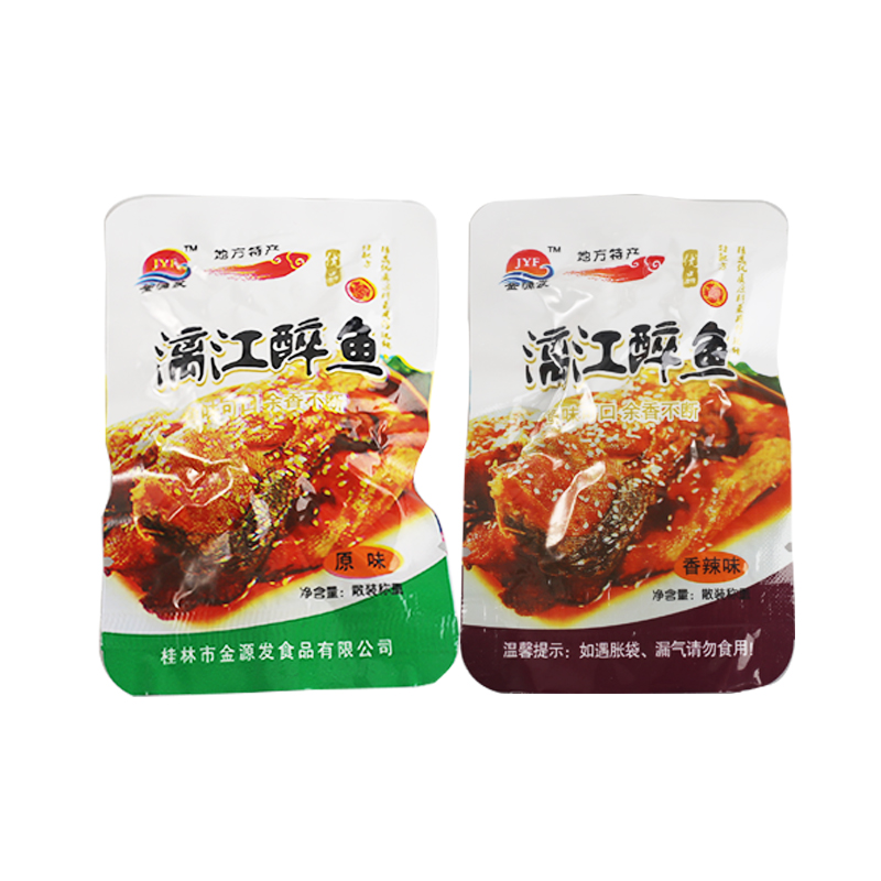 广西桂林特产金源发漓江醉鱼即食原味香辣味小鱼仔鱼块零食啤酒鱼 - 图0