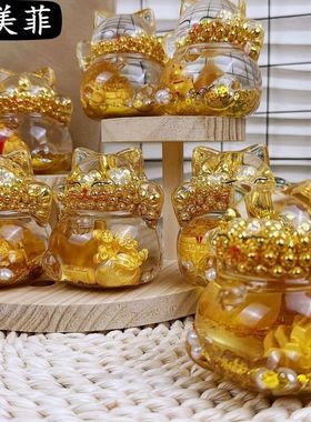 爆闪招财猫入油金豆可爱金砖发财