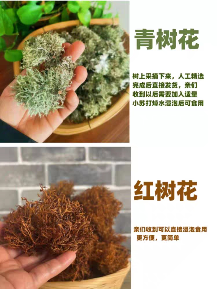 云南楚雄大姚特产野生树花菜树皮树花树胡子凉拌菜山珍干货500克 - 图0