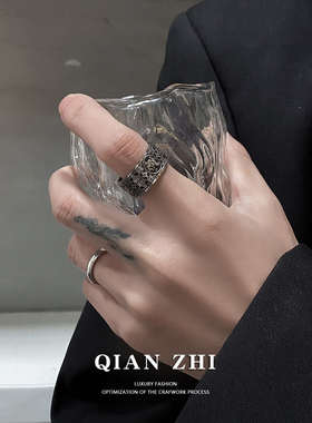 高级感小众设计钛钢男生单身戒潮