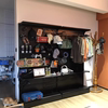 Black thickened supermarket hole board shelf multi-layer camping equipment storage internet celebrity household rack