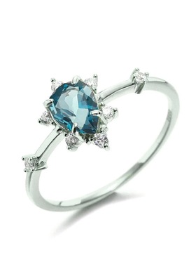 跨境热销 s925纯银梨形海龟乌龟戒指女简约时尚ins欧美风食指环