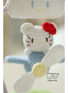 毛线钩针钩织可爱悬浮Kitty飞机diy材料包手作桌面摆件