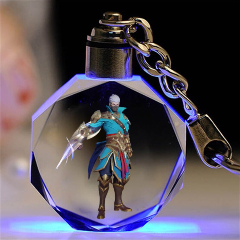 王者荣耀皮肤王者荣耀皮肤水晶钥匙扣书包挂件定制创意生日礼物送男女同学挂饰