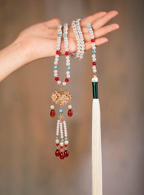 【青山戴】古风汉代项炼明代背云流苏马面裙配件女用安全锁吊坠