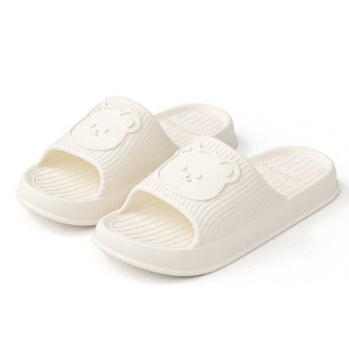 细细条 买一送一呆萌小熊凉拖鞋休闲软底可爱厚底防滑男女凉拖夏 - 图0