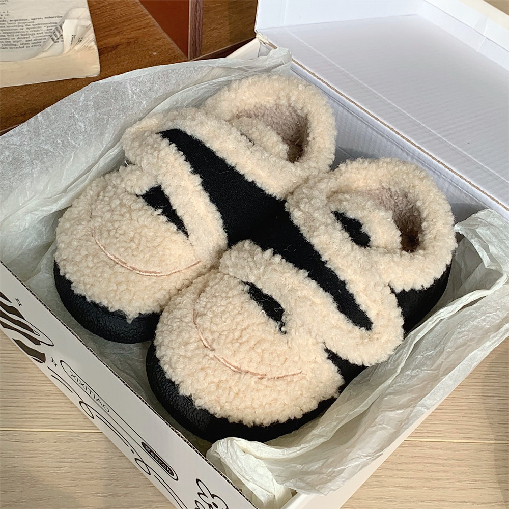 细细条羊羔毛棉鞋女冬舒适时尚保暖防滑复古室内亲子包跟豆豆鞋,淘宝优惠券,粉丝福利购,淘宝优惠卷