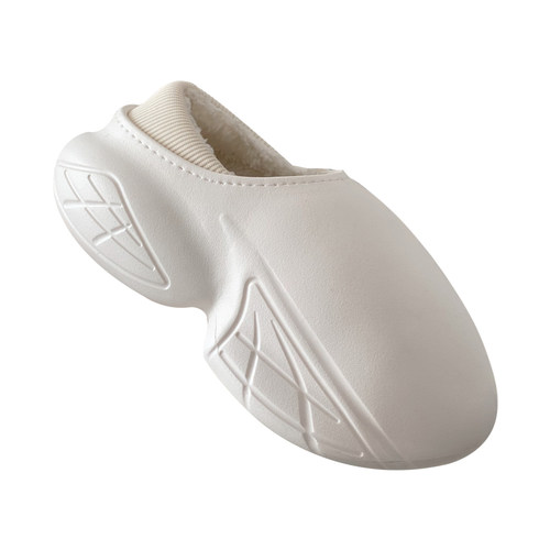 细细条情侣冬季外穿潮牌百搭厚底保暖面包棉拖鞋防滑防水雪地靴女 - 图0