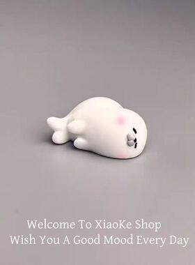 无聊了,摆几只Q萌小海豹治愈电脑桌面日式工位办公桌小摆件装饰