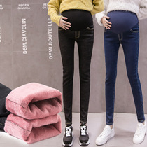 Pregnant woman pants broad-legged jeans Pants Woman Loose THIN SMOKE PIPE PANTS WINTER STRAIGHT DRUM PANTS WOMAN LONG PANTS JI