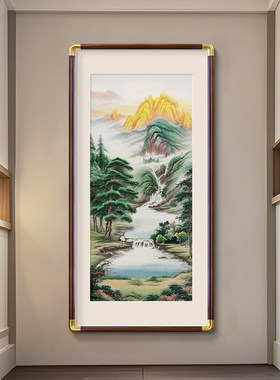 金山聚宝盆玄关挂画新中式聚财