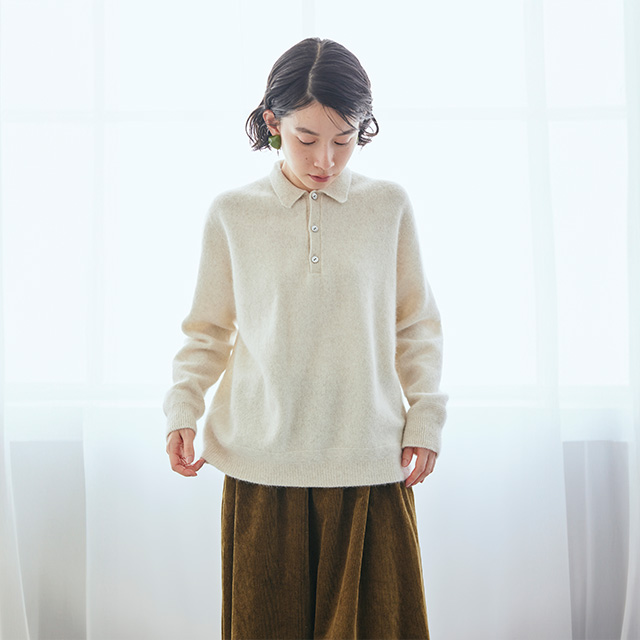 中川政七商店羊绒狐毛有领针织套头衫 - 图2