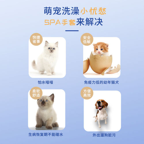 【吉杰推荐】宠物免洗手套猫咪清洁免水洗狗狗干洗湿巾纸用10片装 - 图1