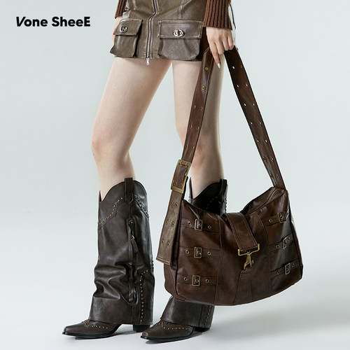 Vone SheeE原创小众设计品牌轻奢高级感斜挎单肩包宽肩带通勤女包 - 图0