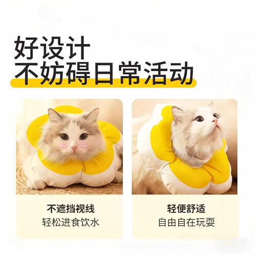 伊丽莎白圈绝育项圈太阳花猫脖圈猫咪狗狗防咬防舔头套小猫围脖子 - 图2